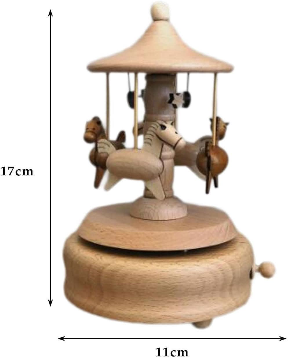 Music Box Bedroom Decor Wooden Classical Cute Carousel Ornaments Kids Wooden Toy for Girls Family Girlfriend Kids,.