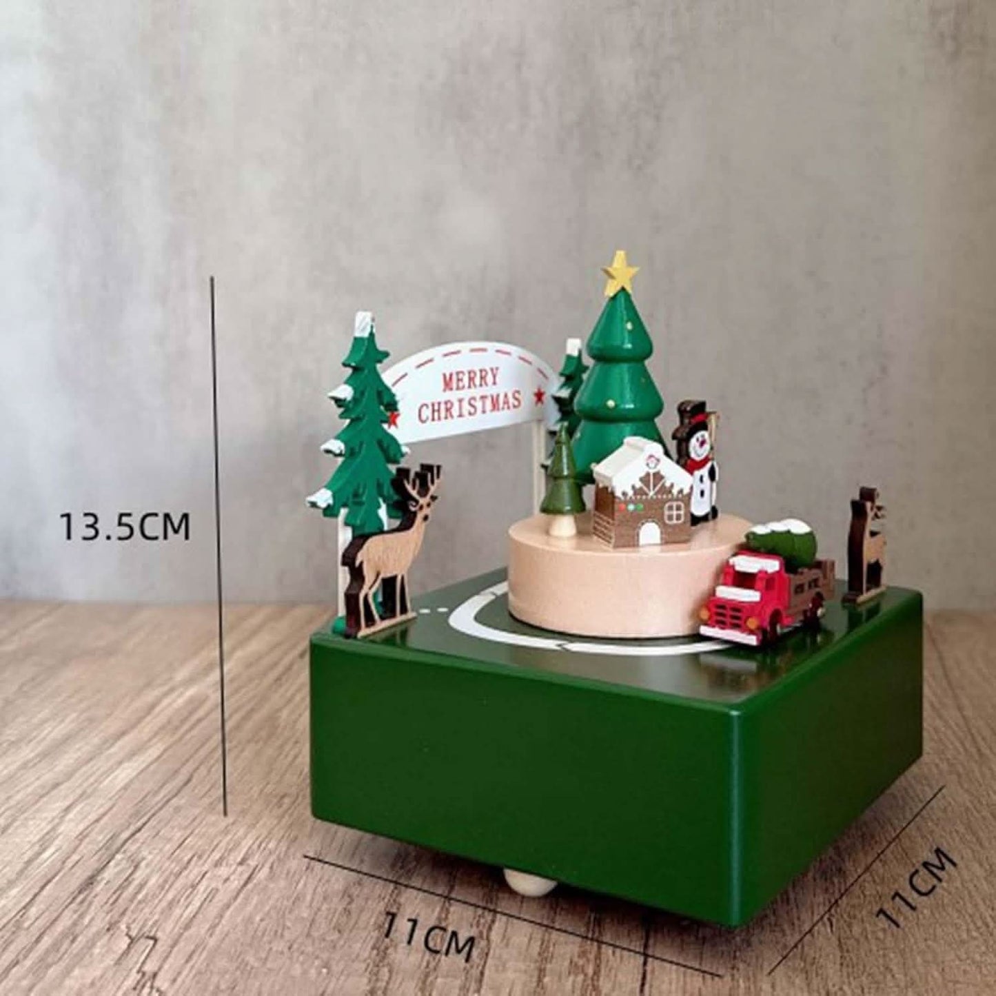 Christmas Music Box Decorative Christmas Figurine Collectible Table Centerpiece.