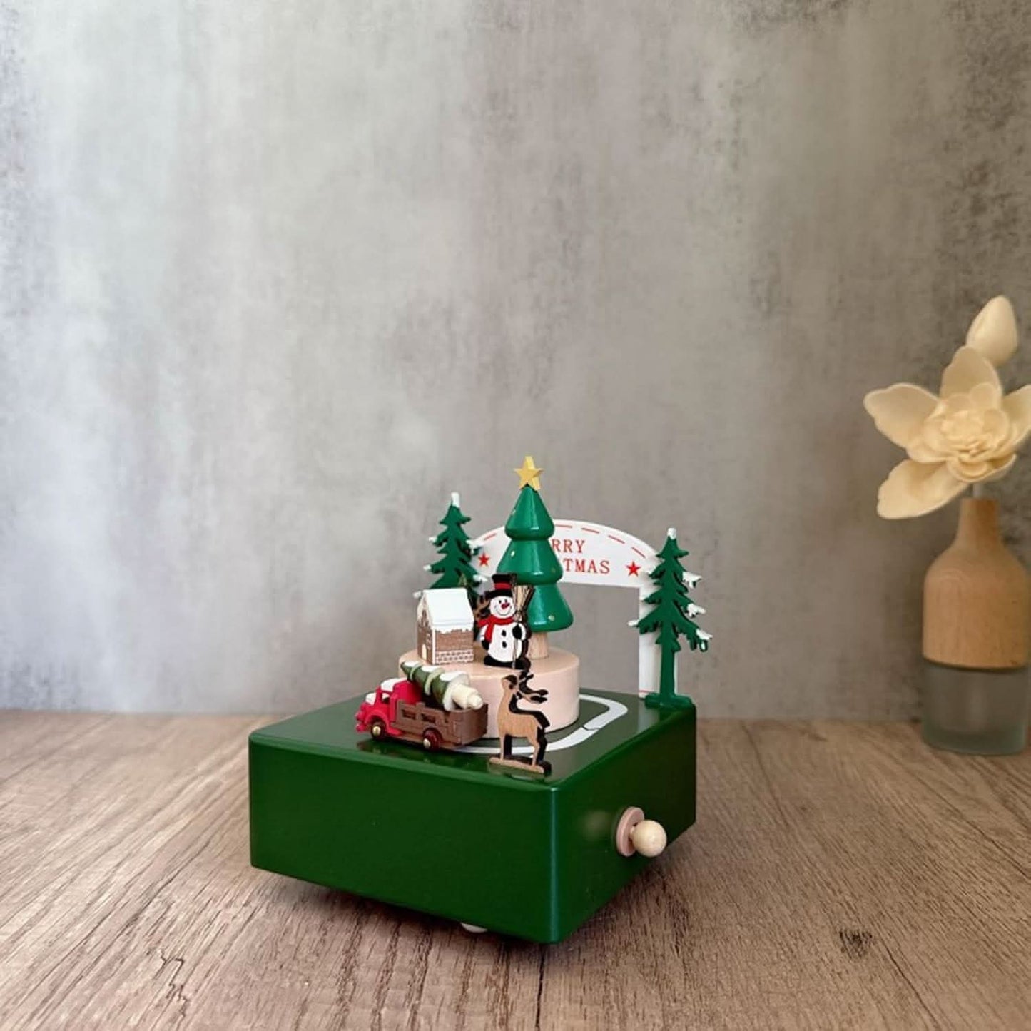 Christmas Music Box Decorative Christmas Figurine Collectible Table Centerpiece.