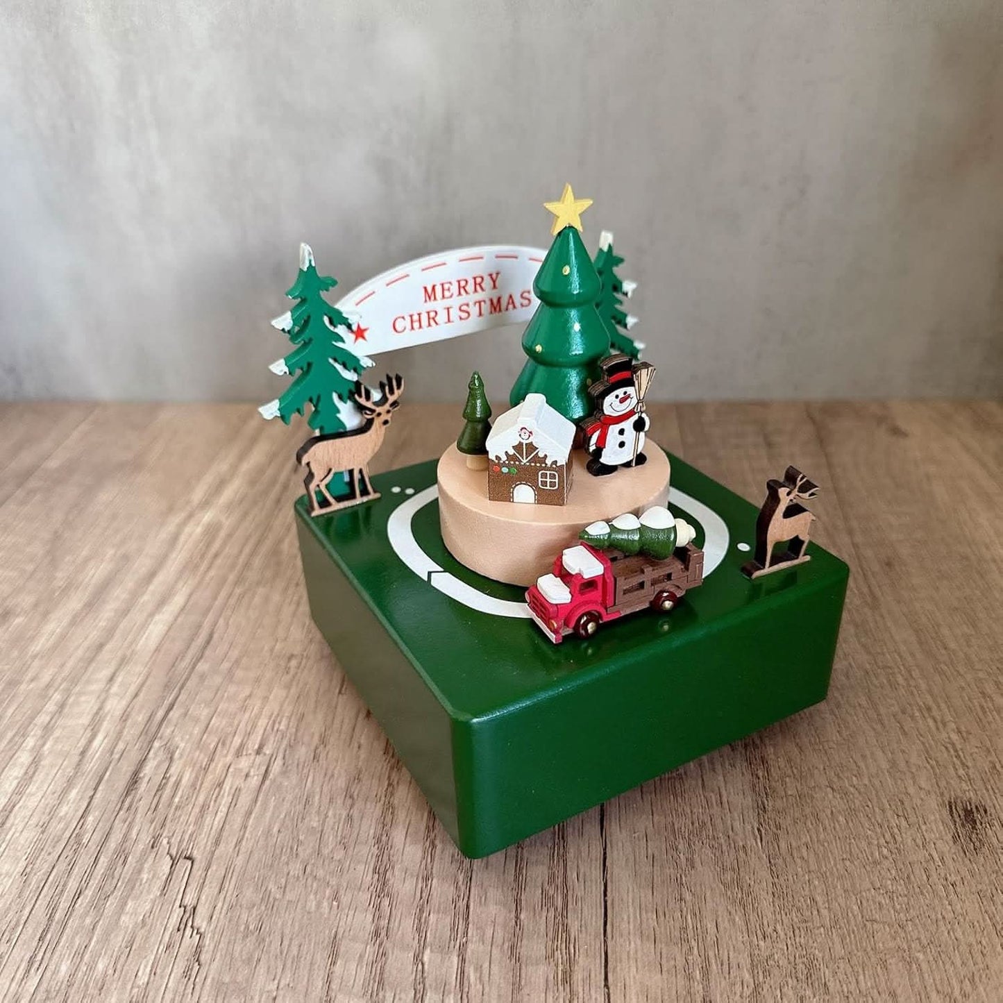 Christmas Music Box Decorative Christmas Figurine Collectible Table Centerpiece.