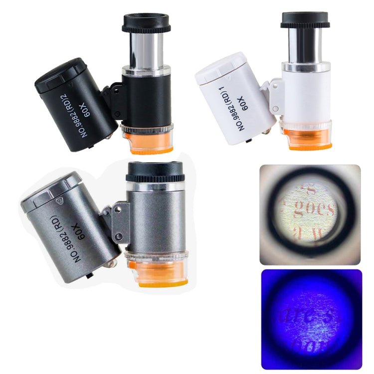 9882(RD) 60X Mini HD Banknote Detection Optical Microscope with LED Light, Color: