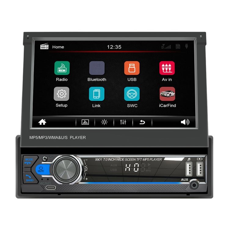 9901 7 inch Car Retractable MP5 Player Supports FM & Mobile Phone Internet