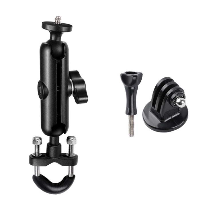 9cm Connecting Rod 20mm Ball Head Motorcycle Handlebar Fixed Mount Holder with Tripod Adapter & Screw for GoPro Hero12 Black / Hero11 /10 /9 /8 /7 /6 /5, Insta360 Ace / Ace Pro, DJI Osmo Action 4 and Other Action Cameras-Reluova