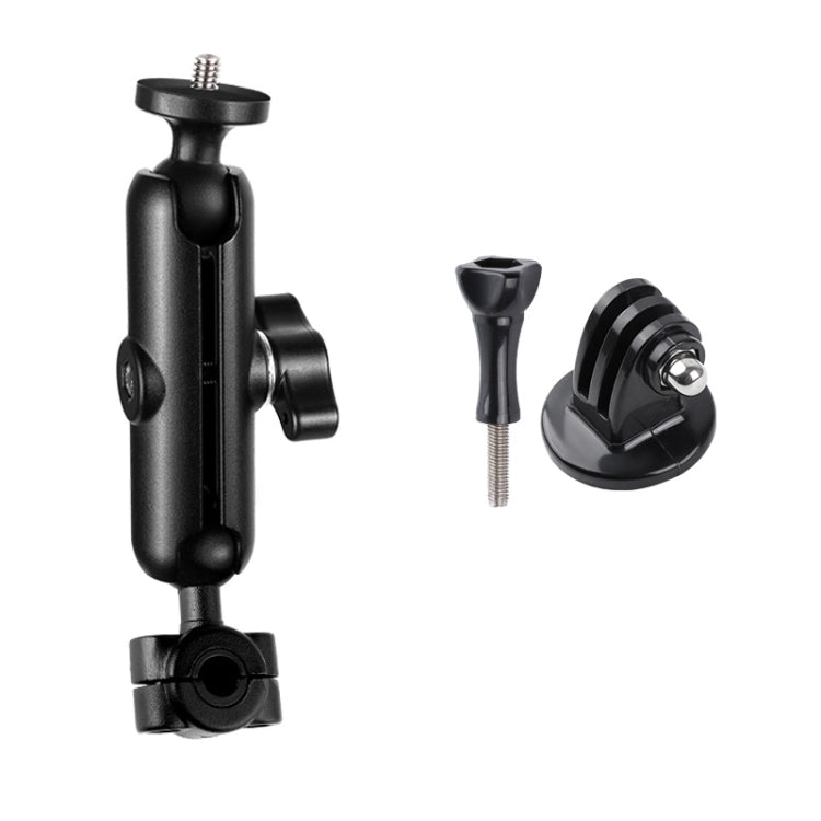 9cm Connecting Rod 20mm Ball Head Motorcycle Rearview Mirror Fixed Mount Holder with Tripod Adapter & Screw for GoPro Hero12 Black / Hero11 /10 /9 /8 /7 /6 /5, Insta360 Ace / Ace Pro, DJI Osmo Action 4 and Other Action Cameras