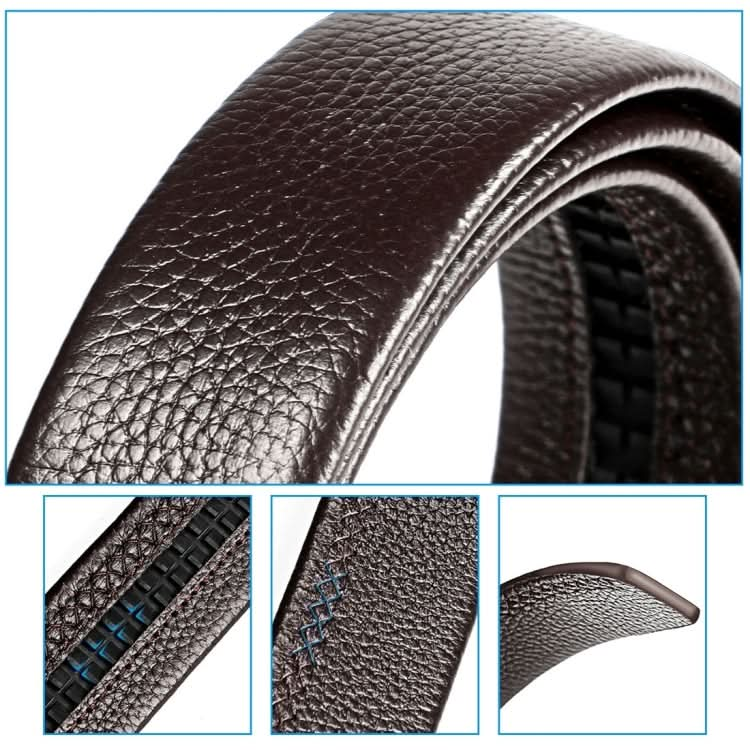 Men Casual Cow Leather Belt Waistband with Buckle Head, Length: 110cm Reluova