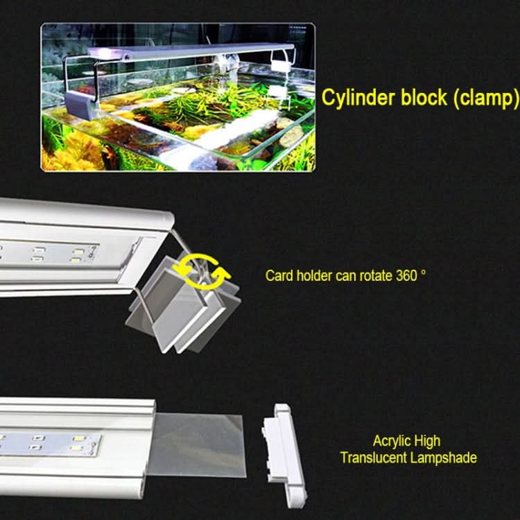 XY-60K Three Rows Aquarium Glass Fish Tank LED Aquatic Bracket Lamp, US Plug - Reluova