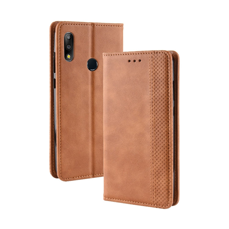 Magnetic Buckle Retro Texture Horizontal Flip Leather Case for Asus Zenfone Max Plus (M2) ZB634KL / Zenfone Max Shot ZB634KL, with Holder & Card Slots & Wallet My Store