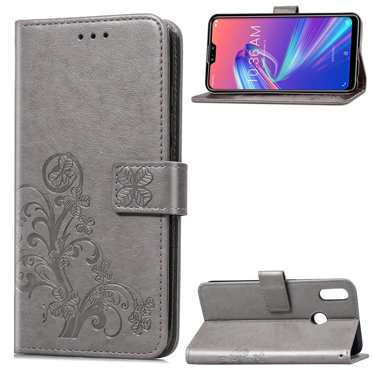 Lucky Clover Pressed Flowers Pattern Leather Case for ASUS ZB631KL, with Holder & Card Slots & Wallet & Hand Strap