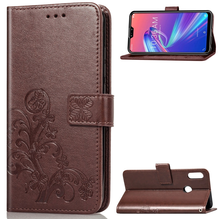 Lucky Clover Pressed Flowers Pattern Leather Case for ASUS ZB631KL, with Holder & Card Slots & Wallet & Hand Strap My Store