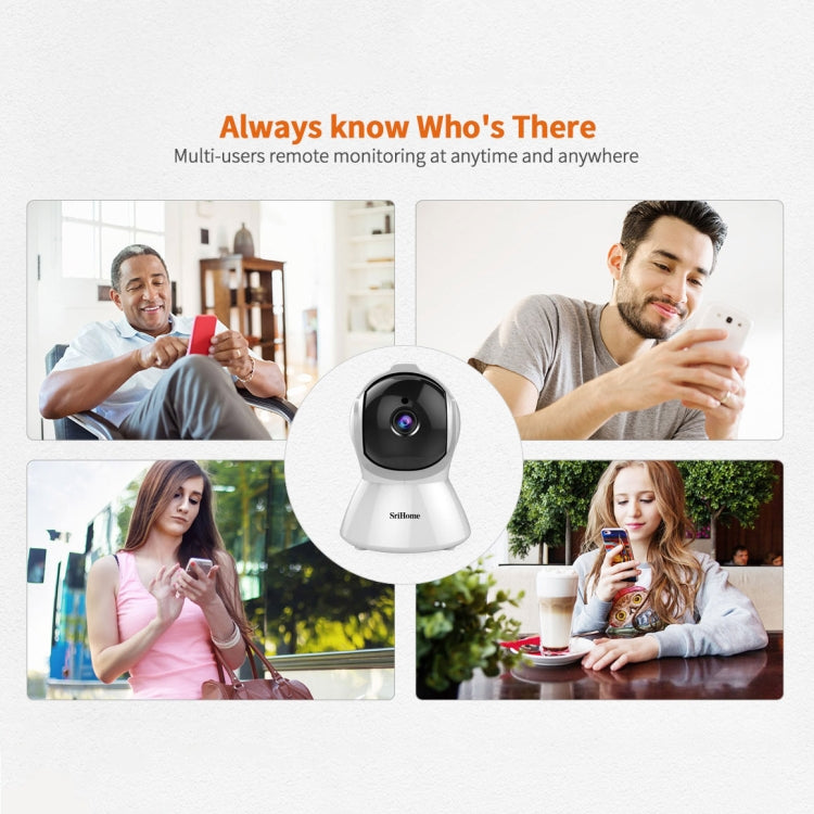 SriHome SH025 2.0 Million Pixels 1080P HD AI Auto-tracking IP Camera, Support Two Way Audio / Motion Tracking / Humanoid Detection / Night Vision / TF Card, AU Plug