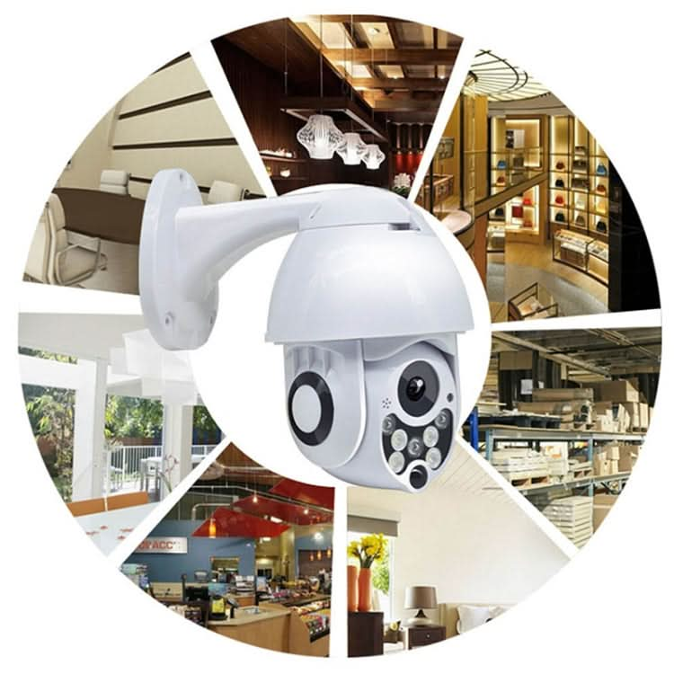 Wireless Surveillance Camera HD PTZ Home Security Outdoor IP66 Waterproof Network Dome Camera, Support Night Vision & Motion Detection & TF Card, US Plug Reluova