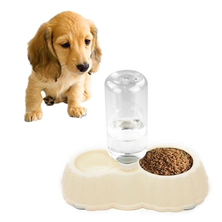 Pumpkin Shape Dog Cat Food Dish + Drinking Water Double Bowls with Automatic Water Dispenser, Size: L - Reluova