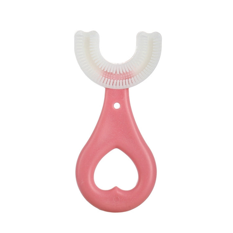 U-shaped Children Baby Hand-held Soft Toothbrush Brushing Artifact for 2-6 Years Old, Style: Heart Shape Reluova