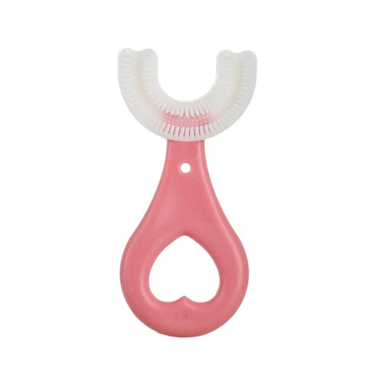 U-shaped Children Baby Hand-held Soft Toothbrush Brushing Artifact for 2-6 Years Old, Style: Heart Shape Reluova