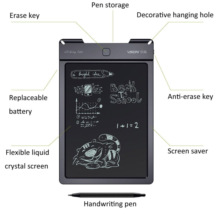 WP9310 9 inch LCD Monochrome Screen Writing Tablet Handwriting Drawing Sketching Graffiti Scribble Doodle Board for Home Office Writing Drawing