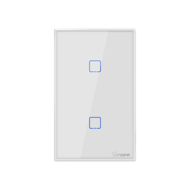 Sonoff T2 Touch 120mm Tempered Glass Panel Wall Switch Smart Home Light Touch Switch, Compatible with Alexa and Google Home, AC 100V-240V, US Plug