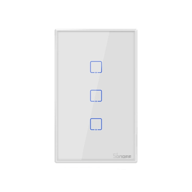 Sonoff T2 Touch 120mm Tempered Glass Panel Wall Switch Smart Home Light Touch Switch, Compatible with Alexa and Google Home, AC 100V-240V, US Plug