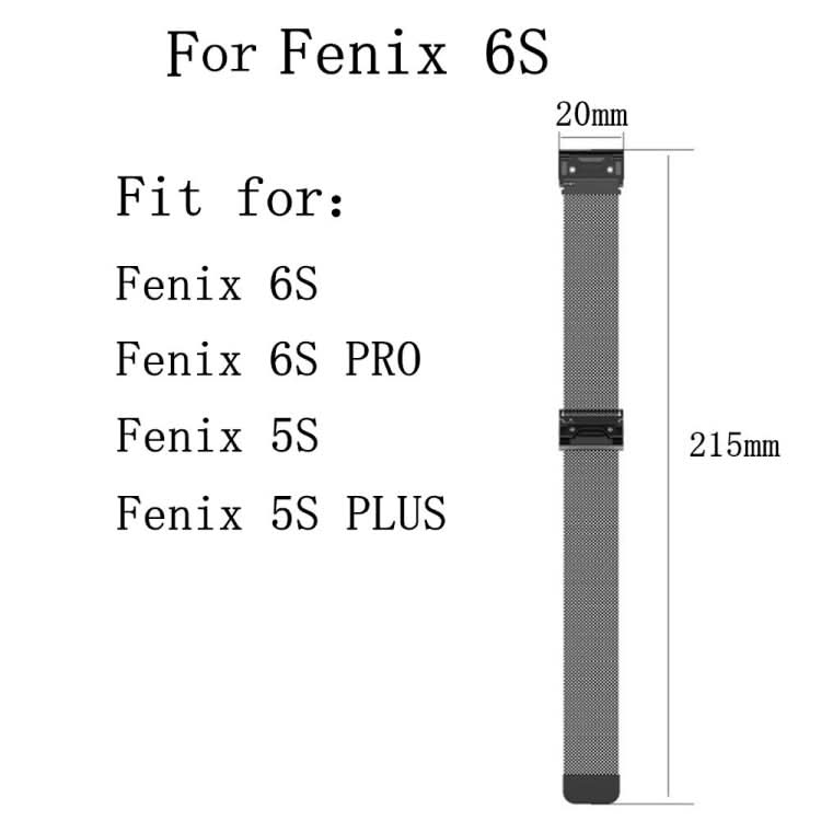 For Garmin Fenix 6S Milanese Watch Band