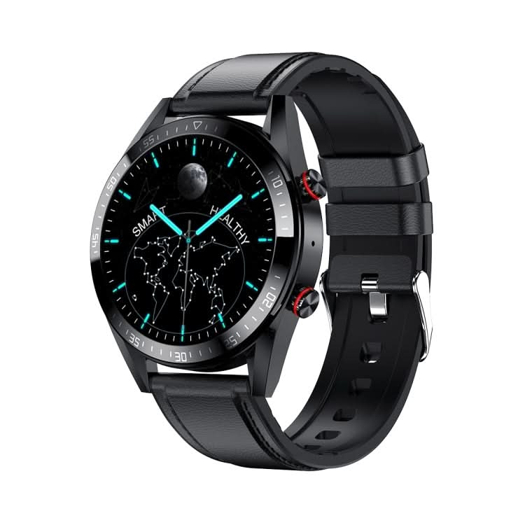 DW161.39 inch AMOLED Screen Smart Watch, Support Heart Rate / Blood Pressure Monitoring, Leather Strap