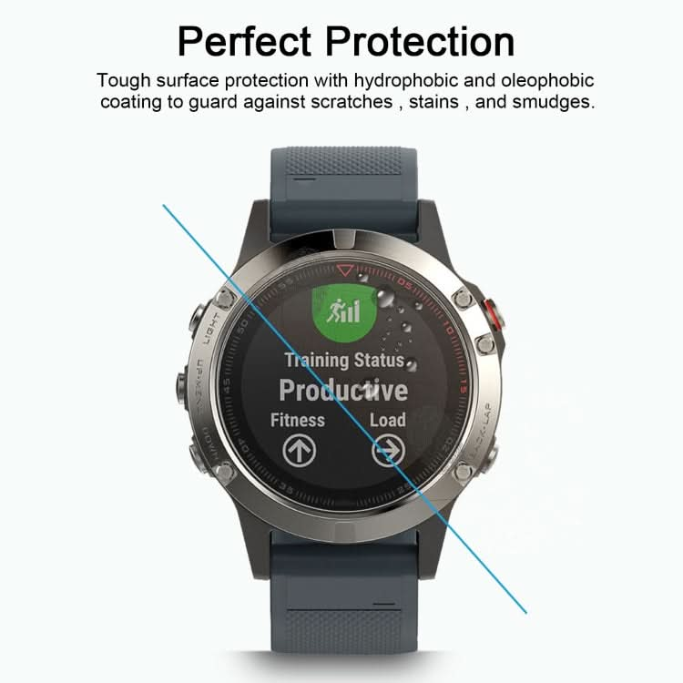 For Garmin Fenix 5 0.26mm 2.5D 9H Tempered Glass Film Screen Protector