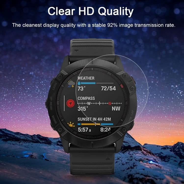 For Garmin Fenix 6 Pro 0.26mm 2.5D 9H Tempered Glass Film Screen Protector