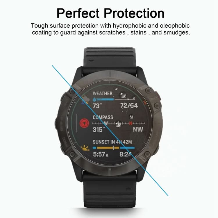 For Garmin Fenix 6X 0.26mm 2.5D 9H Tempered Glass Film Screen Protector