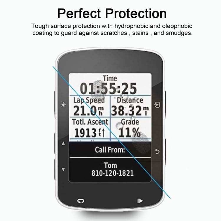 For Garmin Edge 520 0.26mm 2.5D 9H Tempered Glass Film Screen Protector