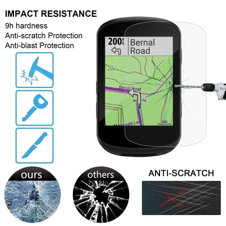 For Garmin Edge 530 0.26mm 2.5D 9H Tempered Glass Film Screen Protector