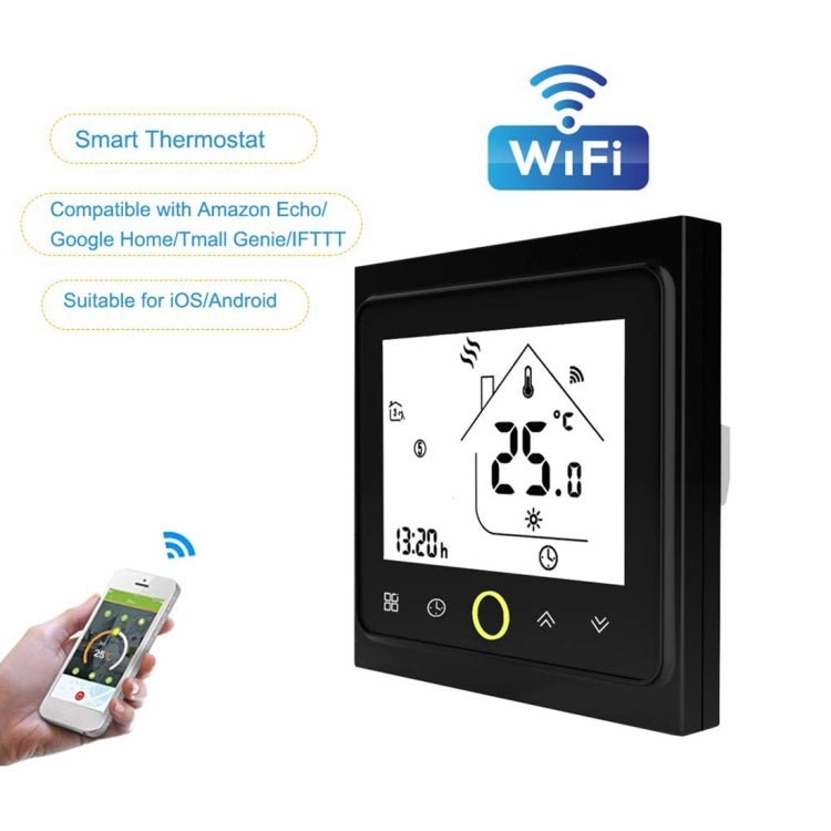 BHT-002GBLW 16A Load Electronic Heating Type LCD Digital Heating Room Thermostat with Sensor & Time Display, WiFi Control Reluova