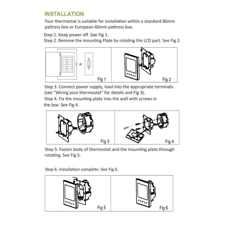 BHT-002GBLW 16A Load Electronic Heating Type LCD Digital Heating Room Thermostat with Sensor & Time Display, WiFi Control Reluova