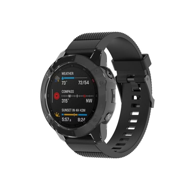 For Garmin Fenix 6 TPU Half Coverage Smart Watch Protevtice Case