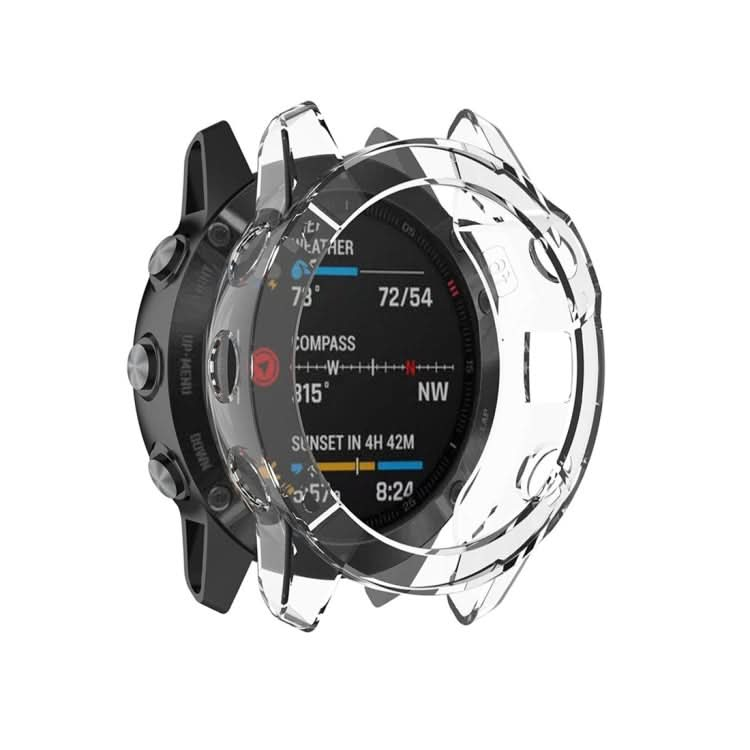 For Garmin Fenix 6 TPU Half Coverage Smart Watch Protevtice Case