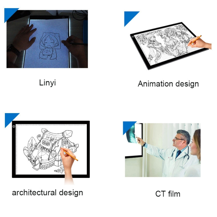 A3 8W 5V LED USB Three Level of Brightness Dimmable  Acrylic Scale Copy Boards Anime Sketch Drawing Sketchpad with USB Cable & Power Adapter My Store