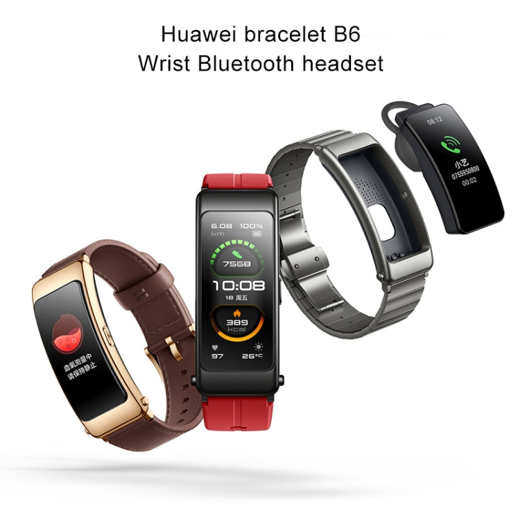 Original Huawei Band B6 FDS-B19 1.53 inch AMOLED Screen IP57 Waterproof Smart Bluetooth Earphone Wristband Bracelet, Sport Version, Support Heart Rate Monitor / Information Reminder / Sleep Monitor (Obsidian Black)