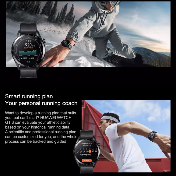 HUAWEI WATCH GT 3 Smart Watch 46mm Rubber Wristband, 1.43 inch AMOLED Screen, Support Heart Rate Monitoring / GPS / 14-days Battery Life / NFC