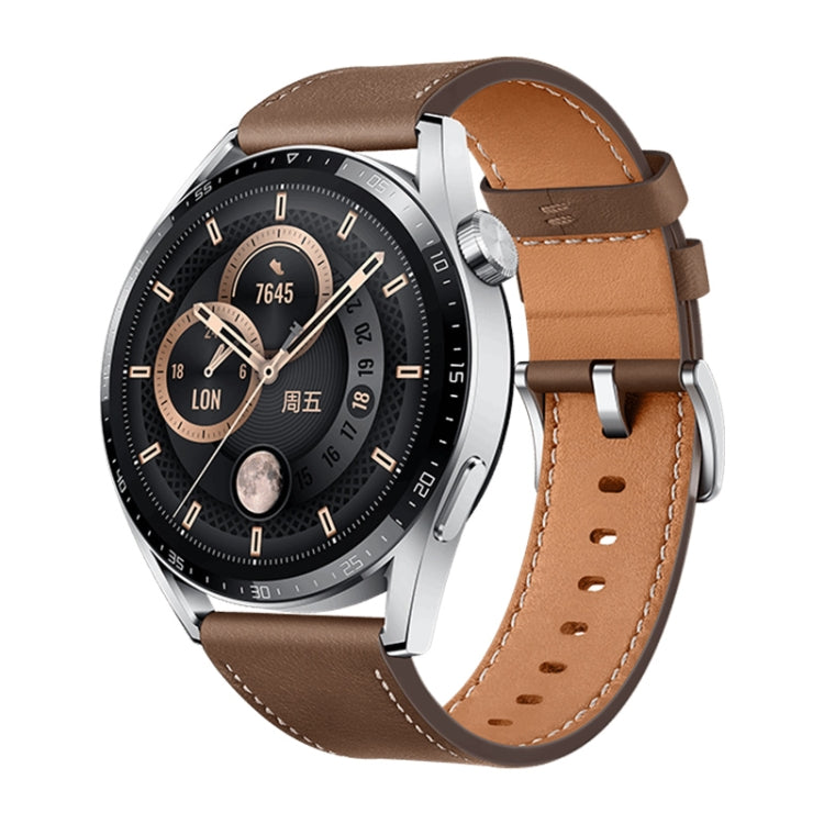 HUAWEI WATCH GT 3 Smart Watch 46mm Leather Wristband, 1.43 inch AMOLED Screen, Support Heart Rate Monitoring / GPS / 14-days Battery Life / NFC