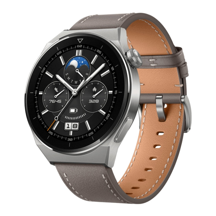 HUAWEI WATCH GT 3 Pro Titanium Smart Watch 46mm Genuine Leather Wristband, 1.43 inch AMOLED Screen, Support ECG / GPS / 14-days Battery Life