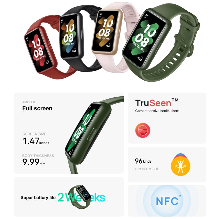 Original HUAWEI Band 7 NFC Edition, 1.47 inch AMOLED Screen Smart Watch, Support Blood Oxygen Monitoring / 14-days Battery Life