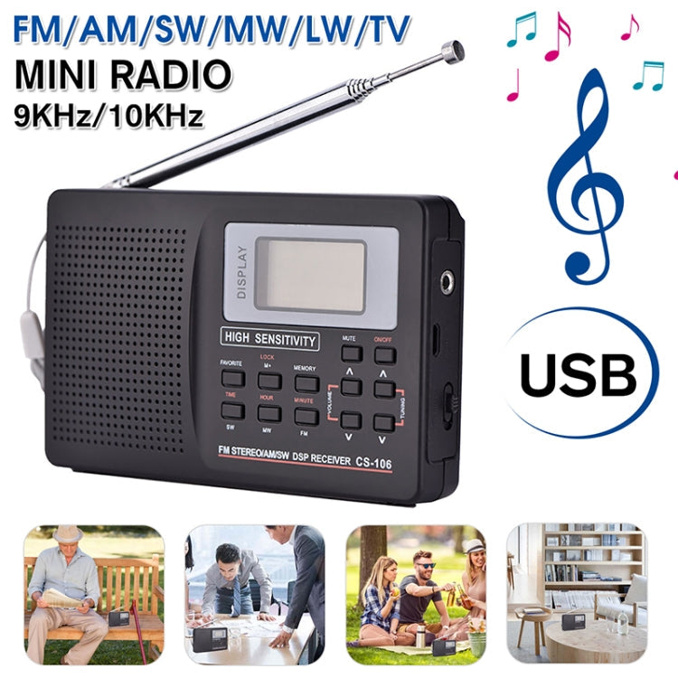 CS-106 10KHZ Multifunctional Full Band Digital Demodulation Stereo Radio Receiver My Store