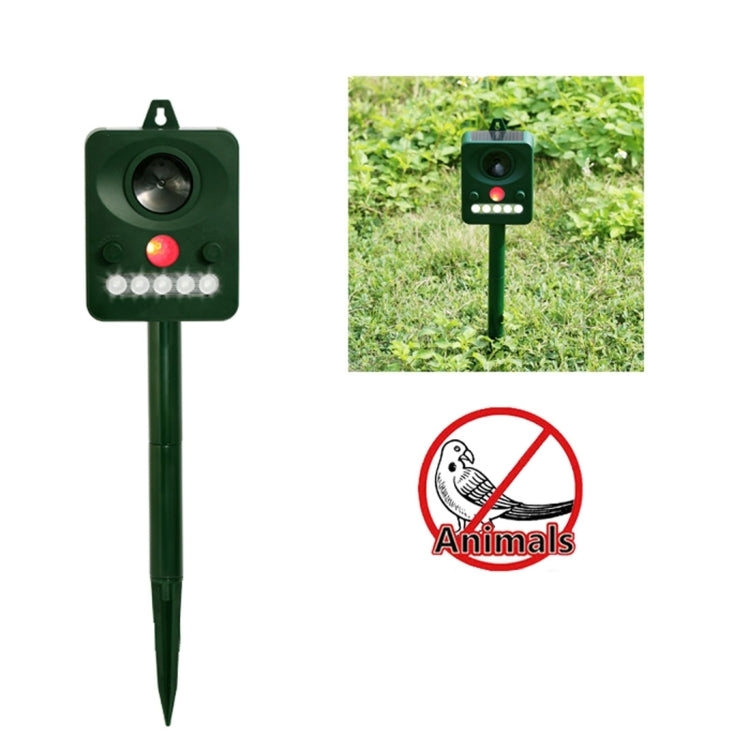 Environmental Friendly White + Red Light Solar-powered LED Ultrasonic Animal Repeller Bird Cat Dog Control Device With 6.5V / 0.1W Solar Panel & PIR Sensor & Light Sensor, Got the CE / ROHS Certification My Store