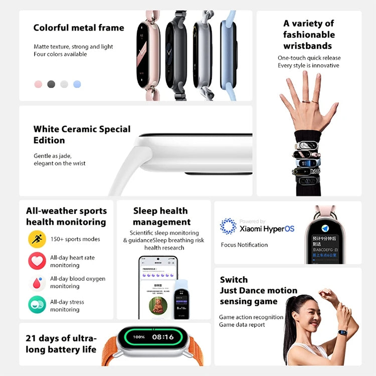 Original Xiaomi Mi Band 9 1.62 inch AMOLED Screen 5ATM Waterproof Smart Watch, Support Blood Oxygen / Heart Rate Monitor