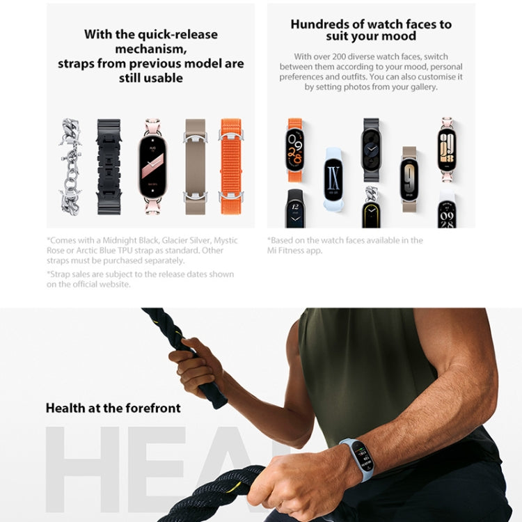 Original Xiaomi Smart Band 9 Global 1.62 inch AMOLED Screen 5ATM Waterproof Smart Watch, Support Blood Oxygen / Heart Rate Monitor