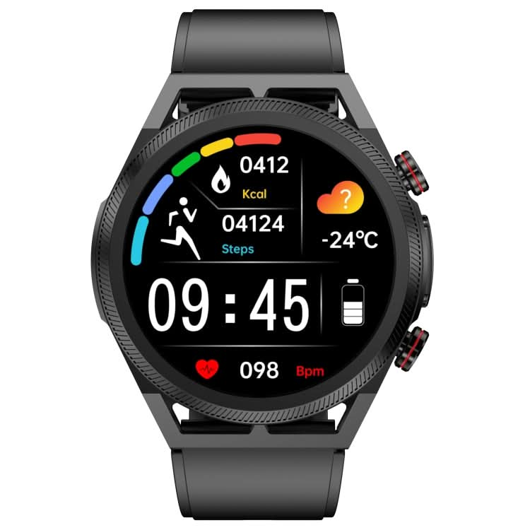 ET310 1.39 inch IPS Screen IP67 Waterproof Silicone Band Smart Watch, Support Body Temperature Monitoring / ECG