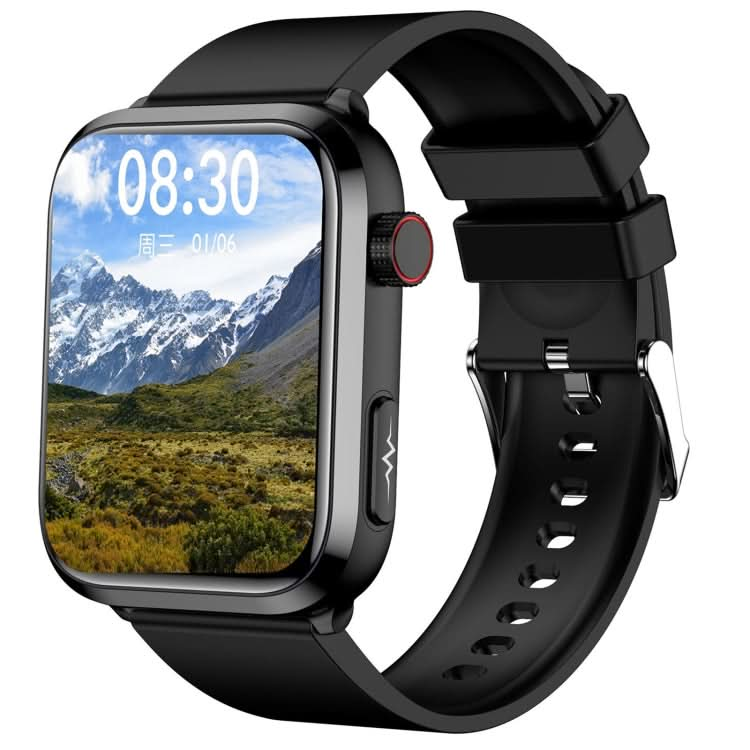 ET210 1.91 inch IPS Screen IP67 Waterproof Silicone Band Smart Watch, Support Body Temperature Monitoring / ECG