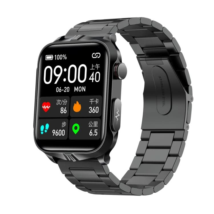 TK11P 1.83 inch IPS Screen IP68 Waterproof Steel Band Smart Watch, Support Stress Monitoring / ECG