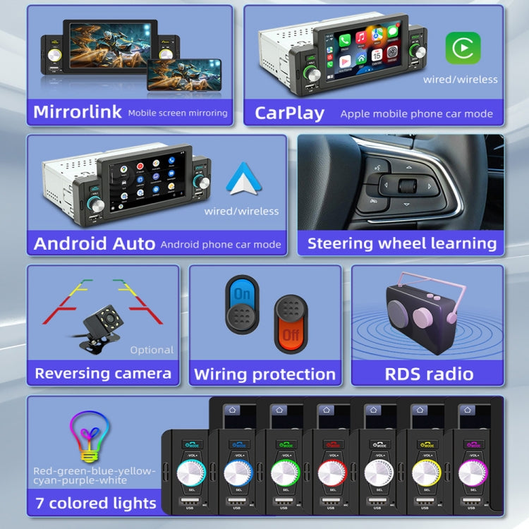 M160W 5 inch Car Wireless MP5 Player Support Phone Mirror Link / Steering Wheel Control ÎҵÄÉ̵ê