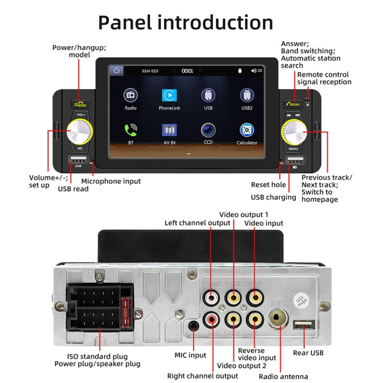 M160W 5 inch Car Wireless MP5 Player Support Phone Mirror Link / Steering Wheel Control ÎҵÄÉ̵ê