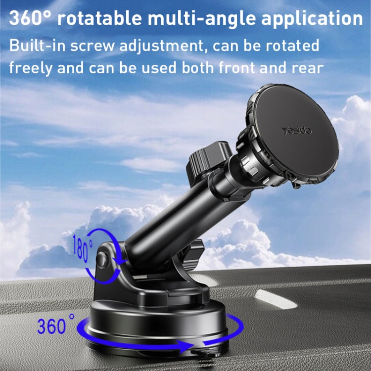 Yesido C160 Suction Cup Type Telescopic Rod Magnetic Car Phone Holder