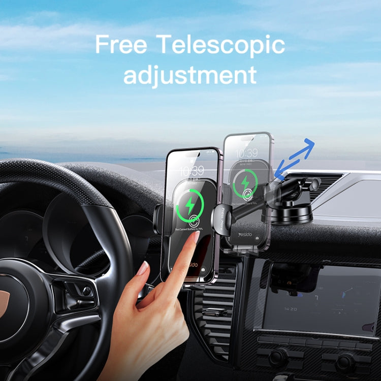 Yesido C197 15W 2 in 1 Suction Cup Type Wireless Charging Car Holder Set ÎҵÄÉ̵ê