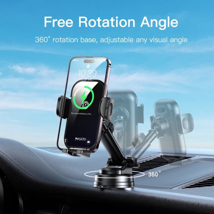 Yesido C197 15W 2 in 1 Suction Cup Type Wireless Charging Car Holder Set ÎҵÄÉ̵ê